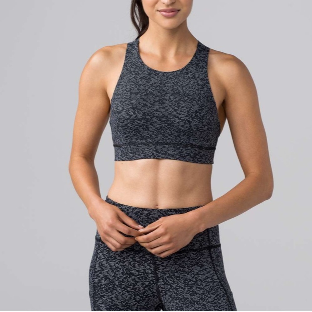 Lululemon Fast & Free Bra (Nulux) Alpine White Black 6 - Picture 5 of 9